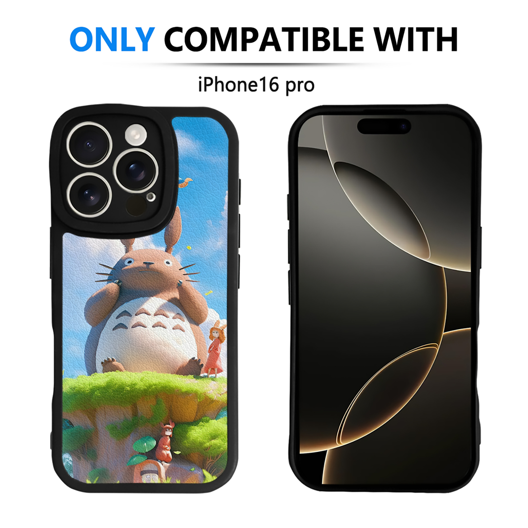 （画像用） となりのトトロ 草壁メイ 草壁サツキ My Neighbor Totoro Satsuki Kusakabe Mei Kusakabe 【iPhone 16シリーズ対応】シリコンスマホケース（レザー調） 材質：シリコン